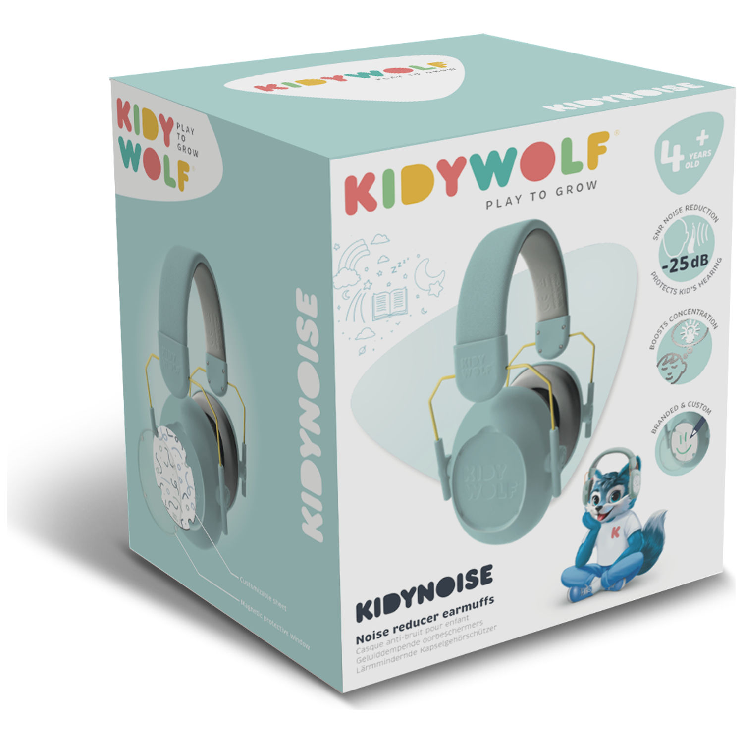 Casque anti-bruit à coques interchangeables KIDYNOISE bleu (Kidywolf) - Image 6
