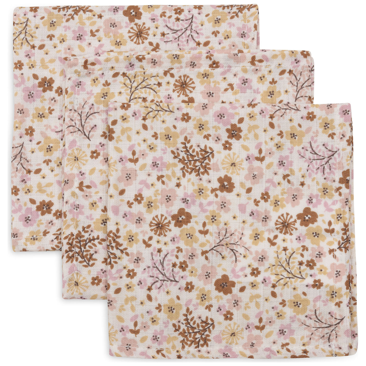 Jollein - Lot de 3 mini langes en gaze de coton Flower Fairies (31 x 31 cm)