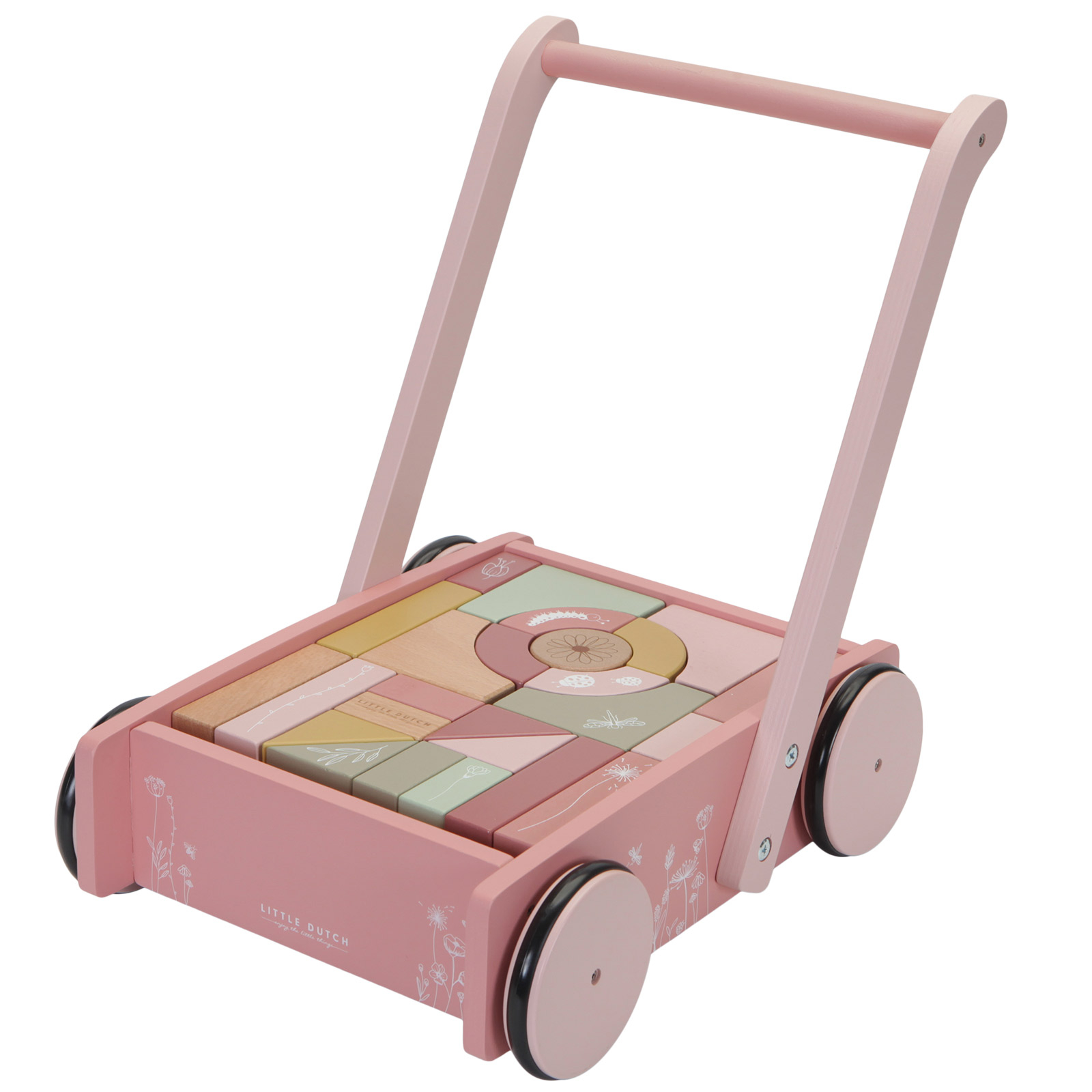 Chariot de marche avec blocs de construction Wild Flowers (Little Dutch) - Image 1