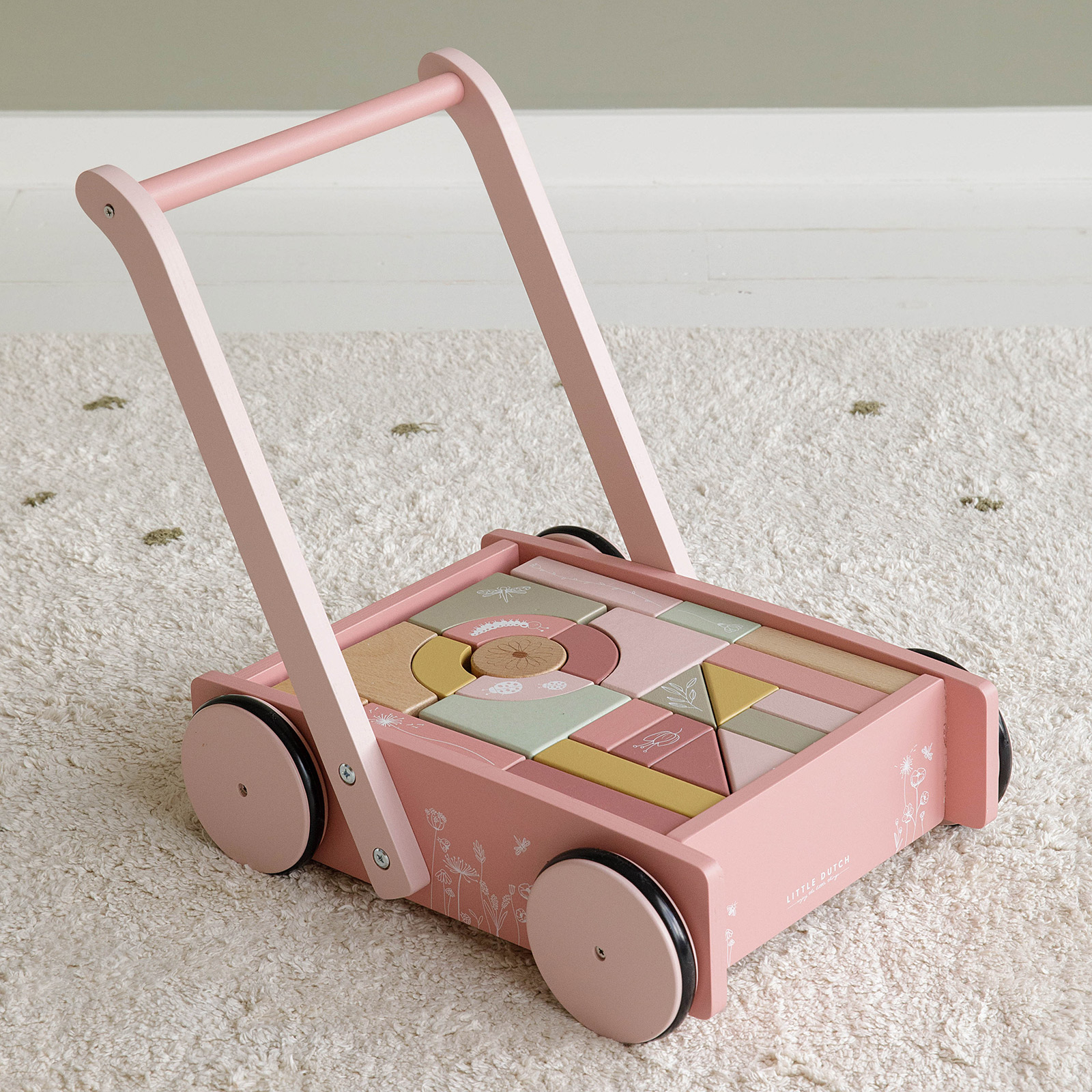 Chariot de marche avec blocs de construction Wild Flowers (Little Dutch) - Image 6