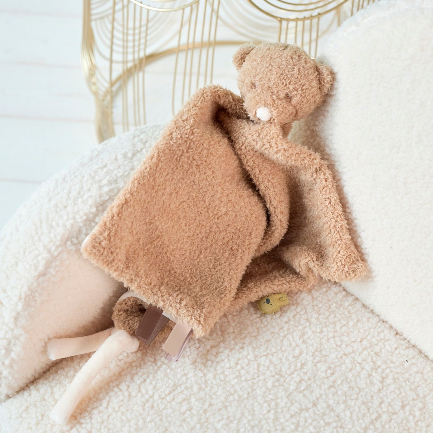 Maxi doudou attache sucette Teddy Ours Caramel (Nattou) - Image 4