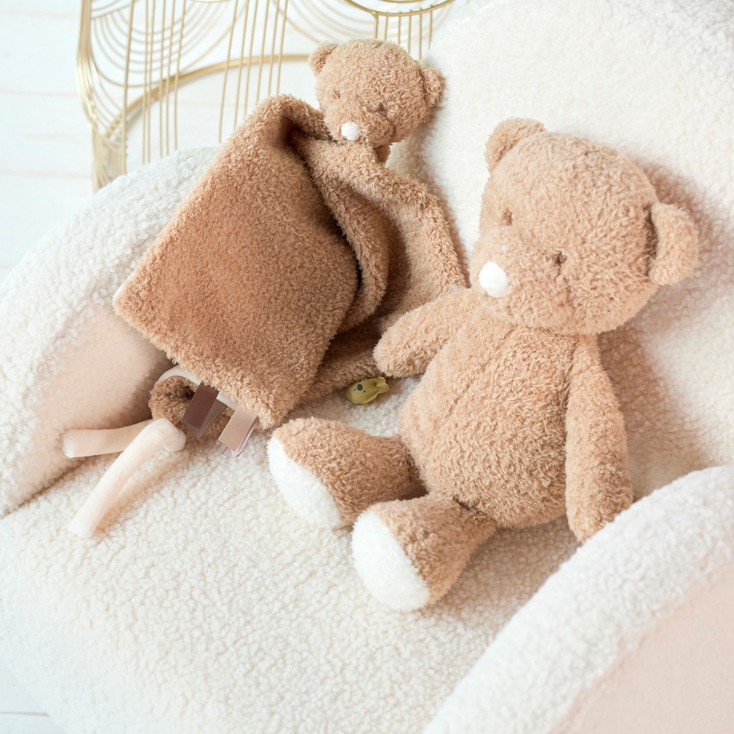 Maxi doudou attache sucette Teddy Ours Caramel (Nattou) - Image 6