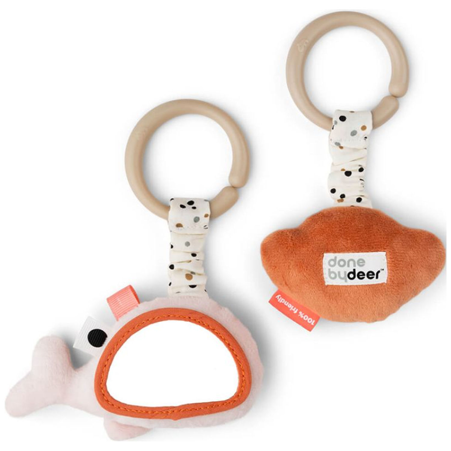 Lot de 2 jouets d'éveil à suspendre Wally rose (Done by deer) - Image 1