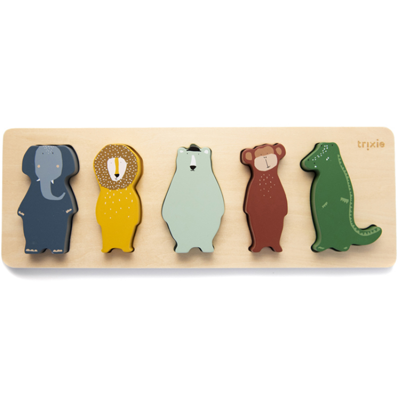 Puzzle à encastrement en bois Animaux (Trixie) - Image 1