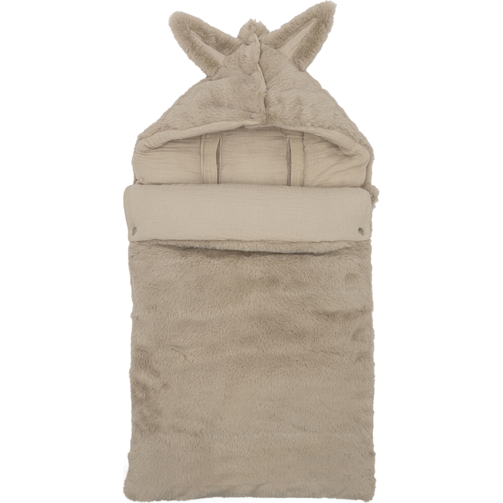 Bb&Co - Nid d'ange passe sangle angora et gaze de coton Beige (0-6 mois)