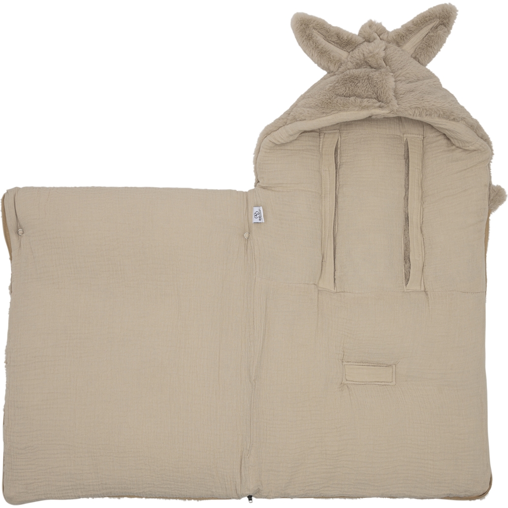 Nid d'ange passe sangle angora et gaze de coton Beige (0-6 mois) (Bb&Co) - Image 1