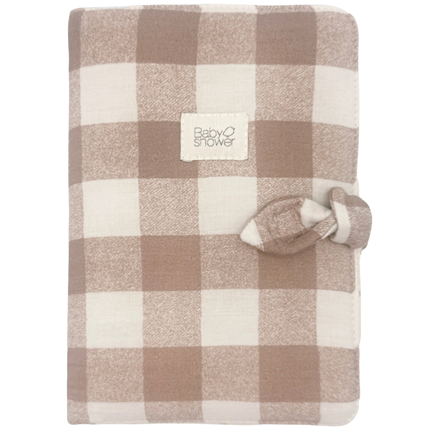 Babyshower - Protège carnet de santé Knot Vichy Caramel