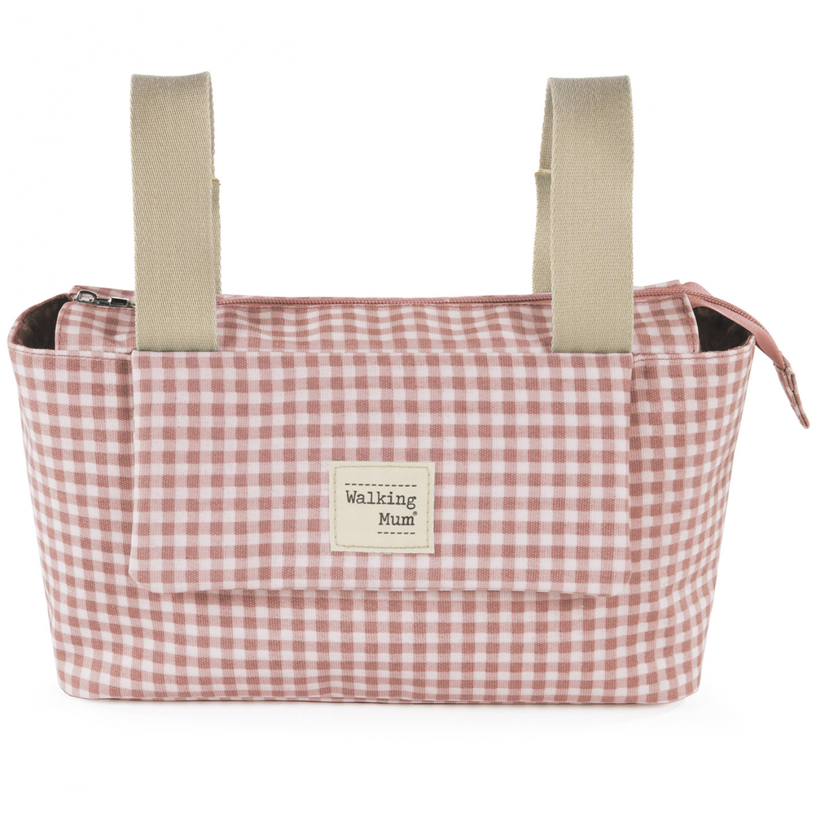 Sac à poussette I love vichy rose (Walking Mum) - Image 1