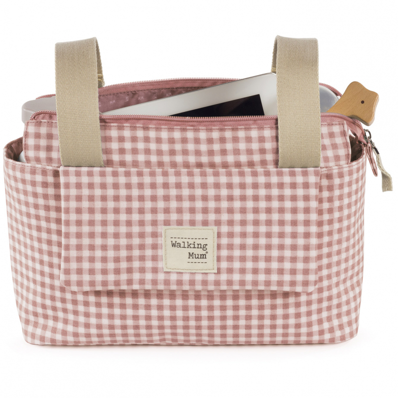 Sac à poussette I love vichy rose (Walking Mum) - Image 6