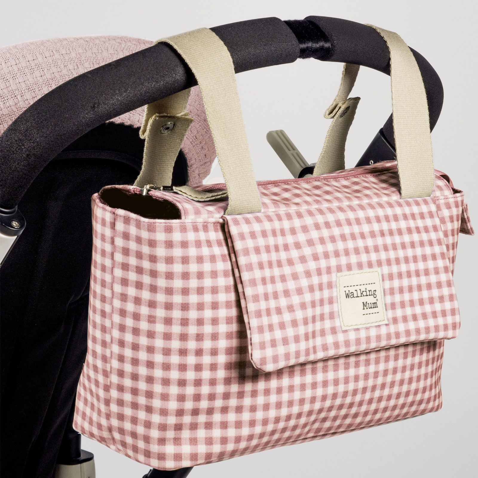 Sac à poussette I love vichy rose (Walking Mum) - Image 2