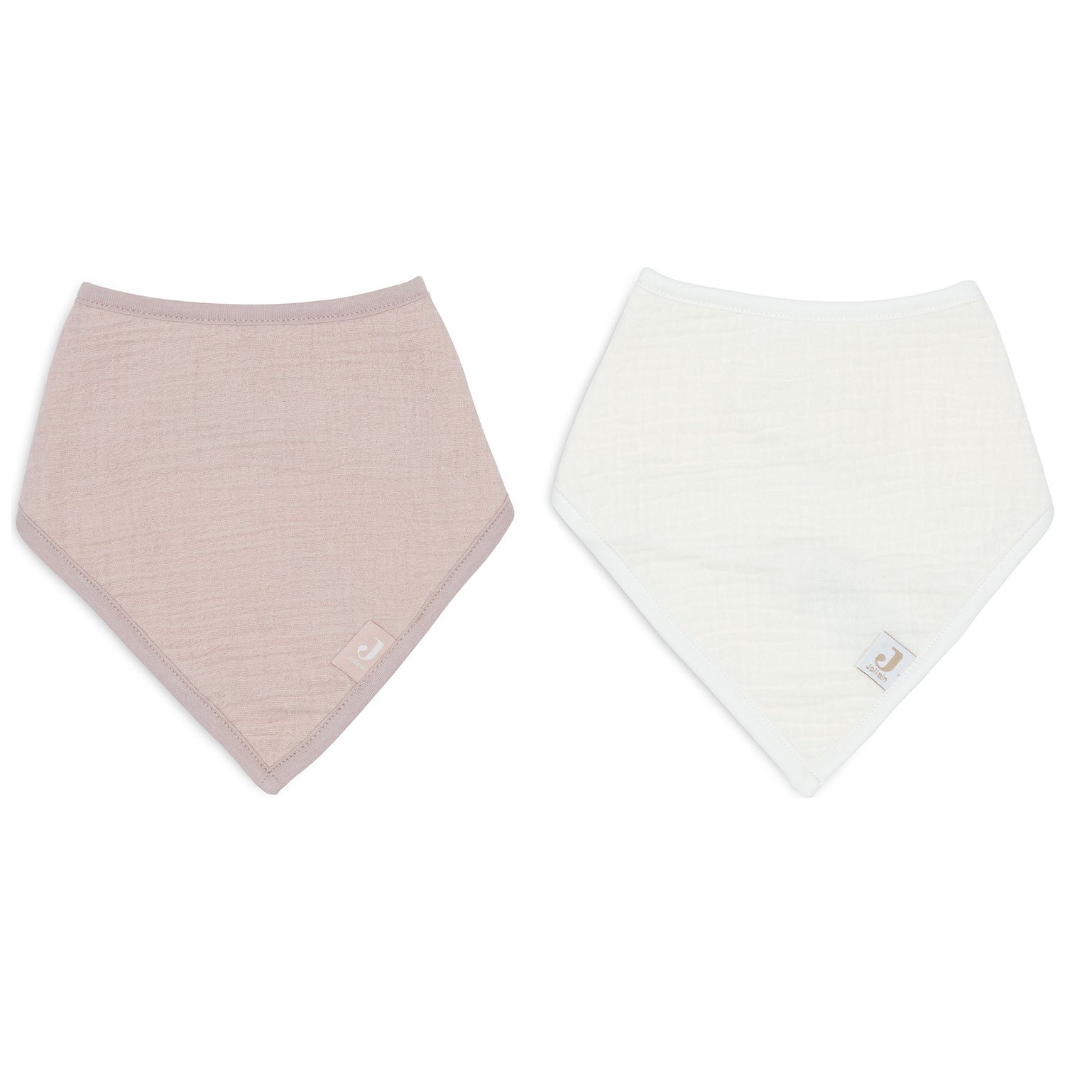 Lot de 2 bavoirs bandana gaze de coton Wild Rose-Oatmeal (Jollein) - Image 3