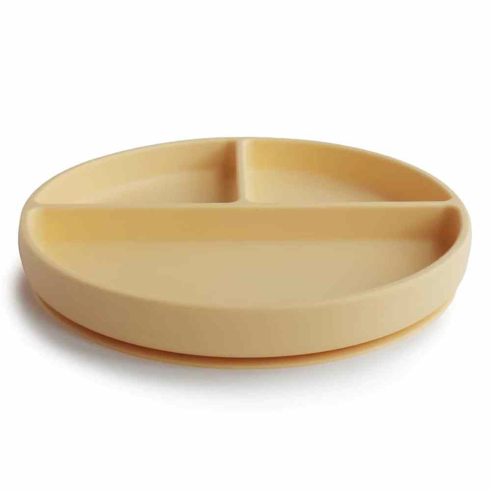 Assiette à compartiments en silicone avec ventouse Pale Daffodil (Mushie) - Image 5