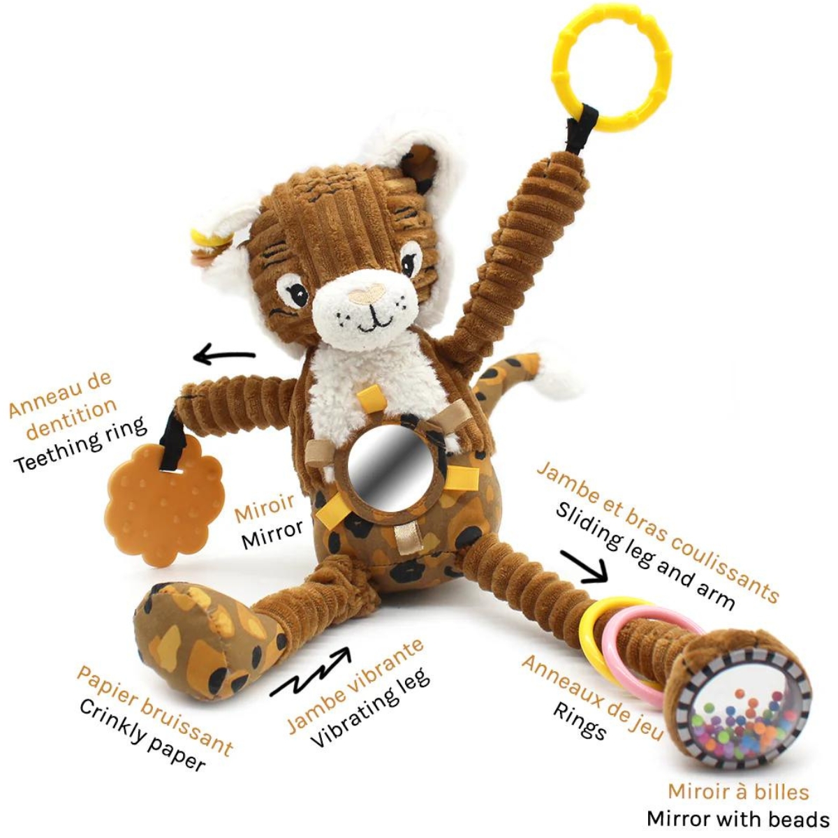 Peluche d'activités à suspendre Speculos le Tigre (Les Déglingos) - Image 4