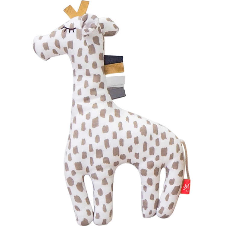 Kikadu - Peluche hochet Girafe tâche (24 cm)