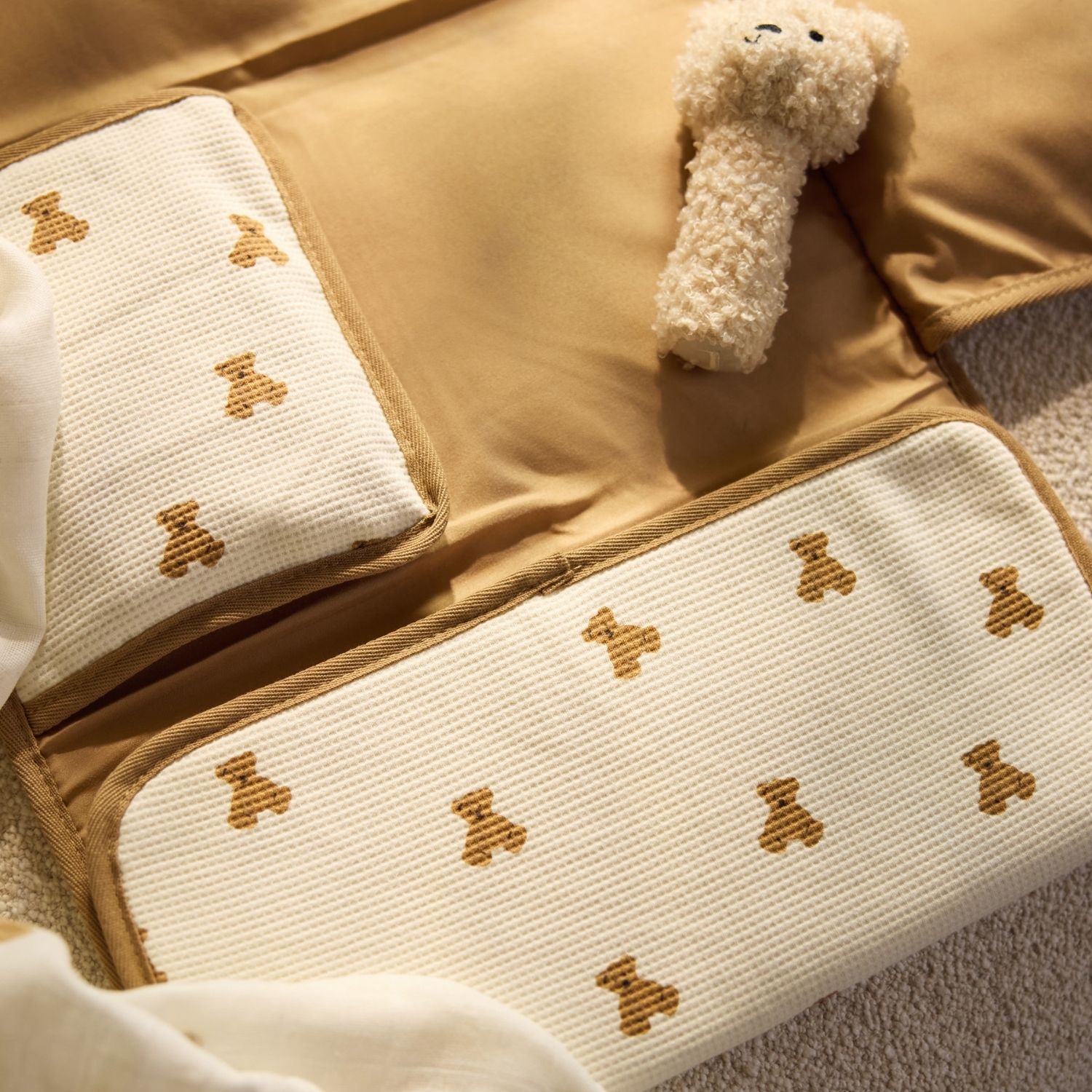 Jollein - Tapis à langer nomade Little Waffle Mini Teddy Bear