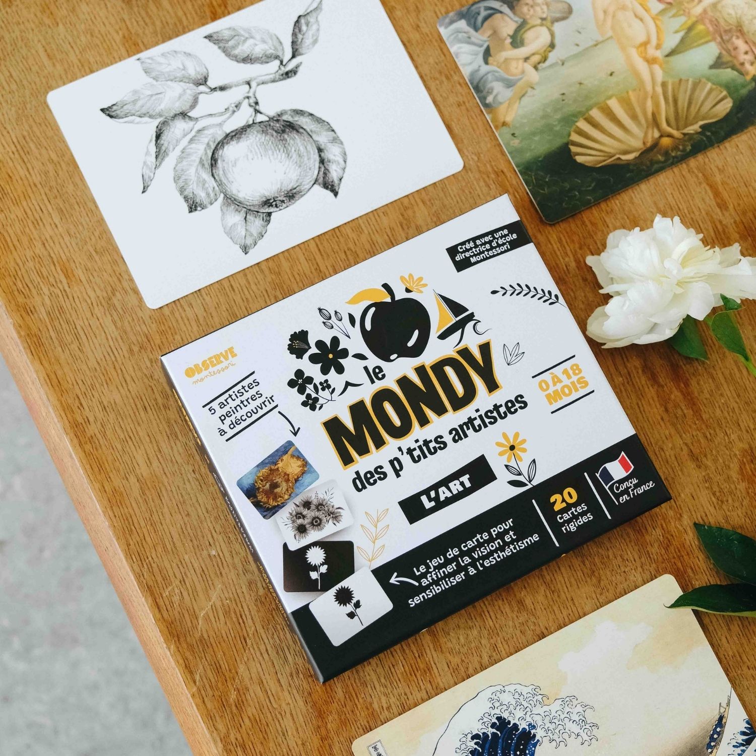 Coffret Mondy des P'tits Artistes (20 cartes constratées en noir & blanc) (Observe Édition) - Image 1