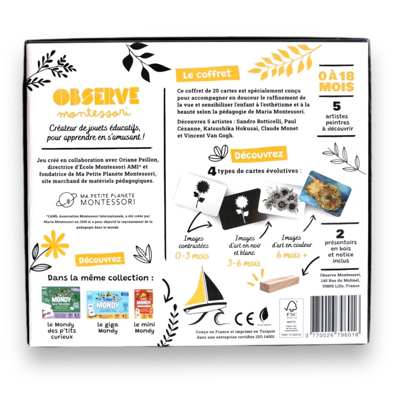 Coffret Mondy des P'tits Artistes (20 cartes constratées en noir & blanc) (Observe Édition) - Image 8