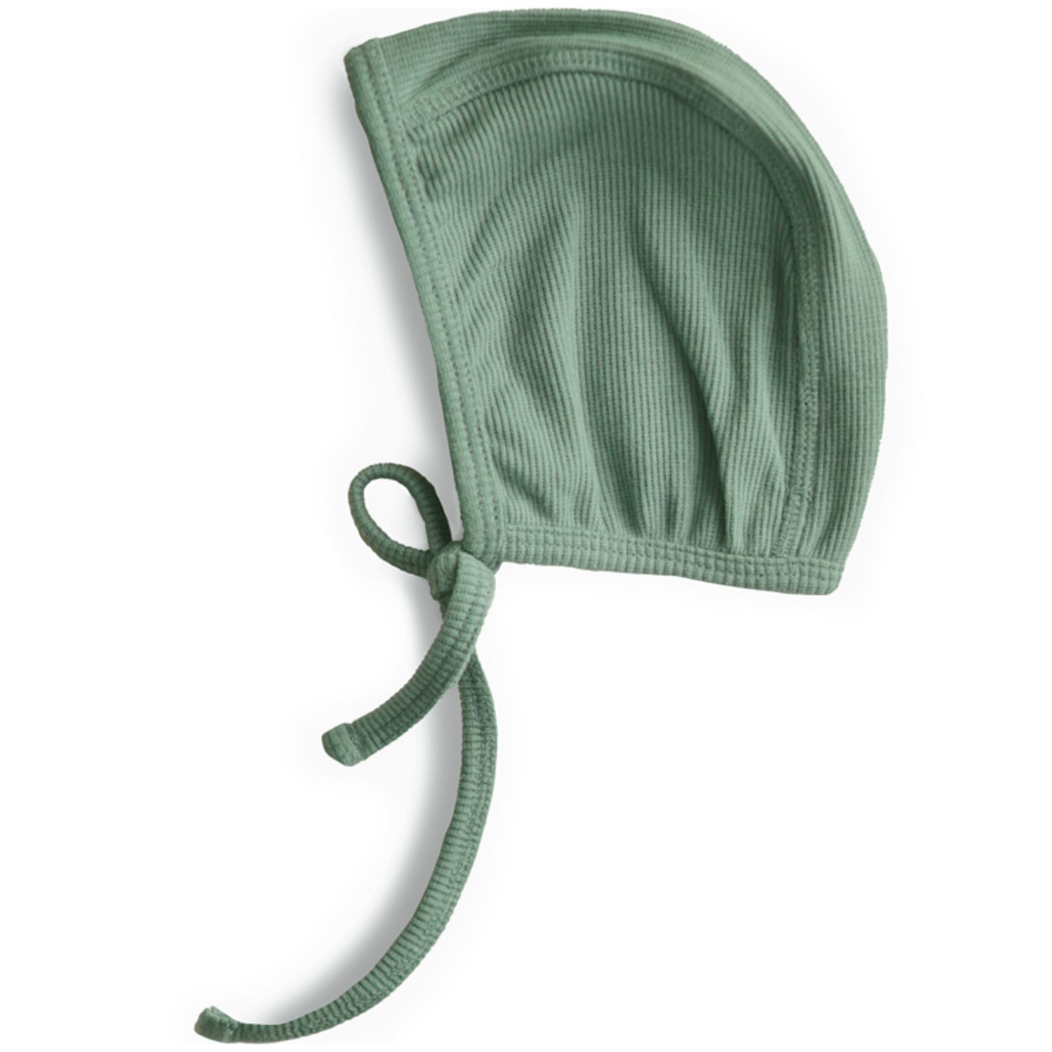 Bonnet de naissance à nouer Roman Green (Mushie) - Image 1