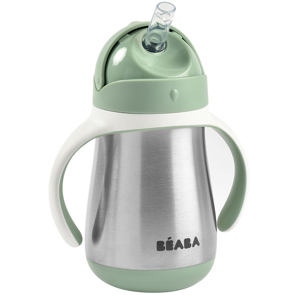 Béaba - Tasse à paille en inox vert sauge (250 ml)
