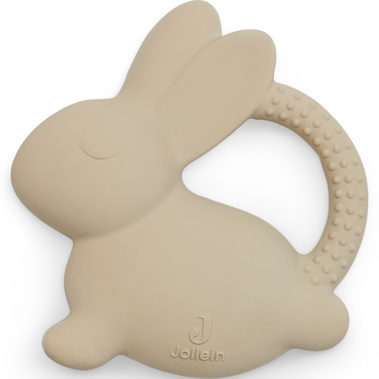 Jollein - Anneau de dentition en caoutchouc Lapin Nougat