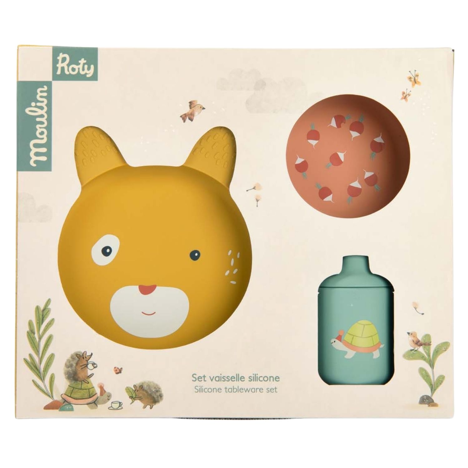 Set vaisselle silicone Trois petits lapins (Moulin Roty) - Image 8