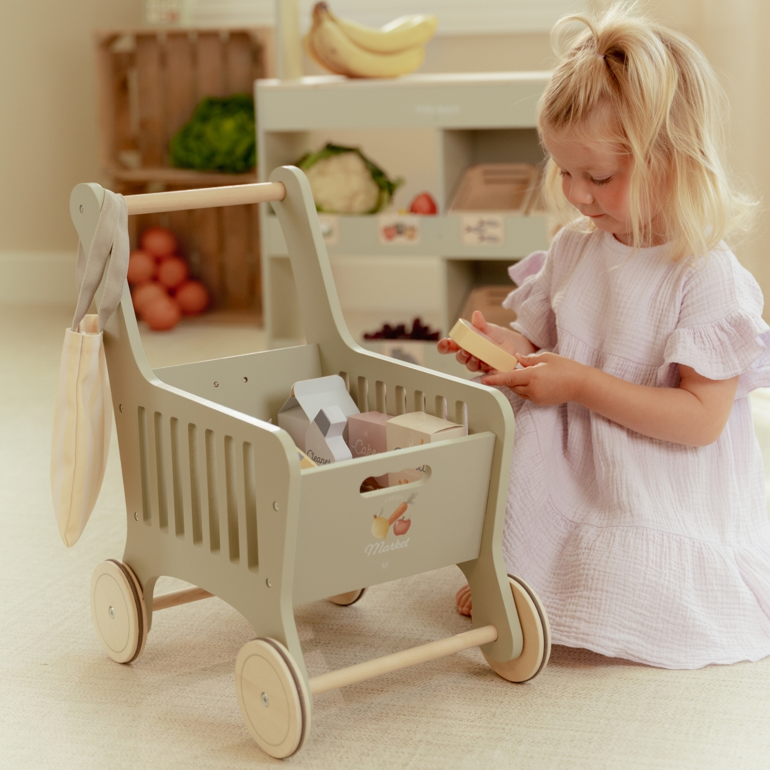 Little Dutch - Chariot de courses en bois