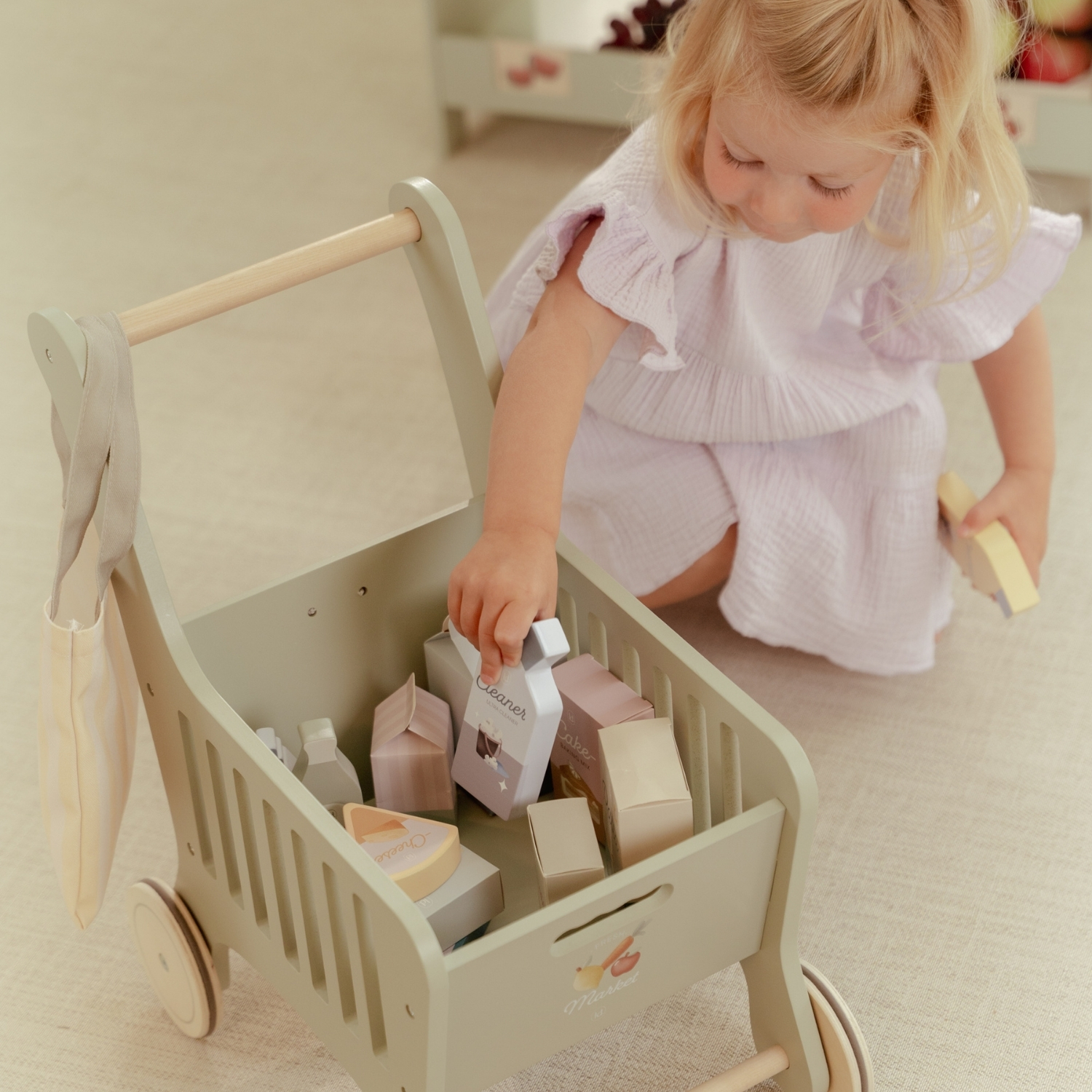 Chariot de courses en bois (Little Dutch) - Image 3