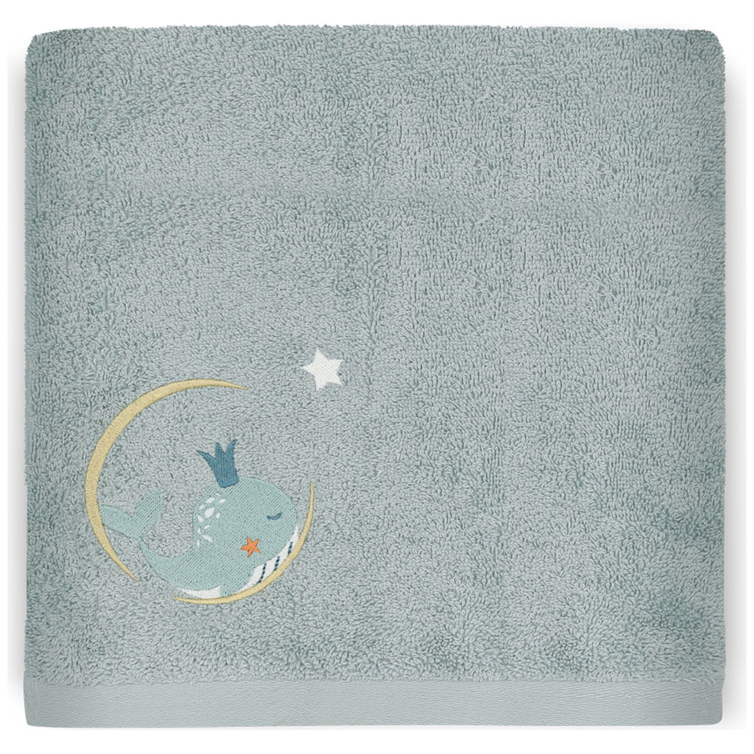 L'oiseau bateau - Serviette de bain Baleine Lagon personnalisable (70 x 140 cm)