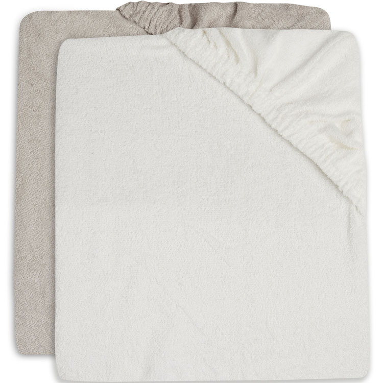 Jollein - Lot de 2 housses de matelas à langer éponge Ivory-Nougat (50 x 70 cm)