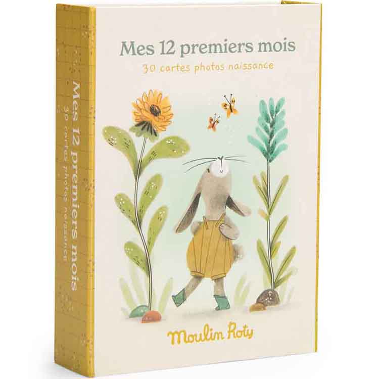 Cartes étapes Mes 12 premiers mois Trois petits lapins (30 cartes) (Moulin Roty) - Image 1