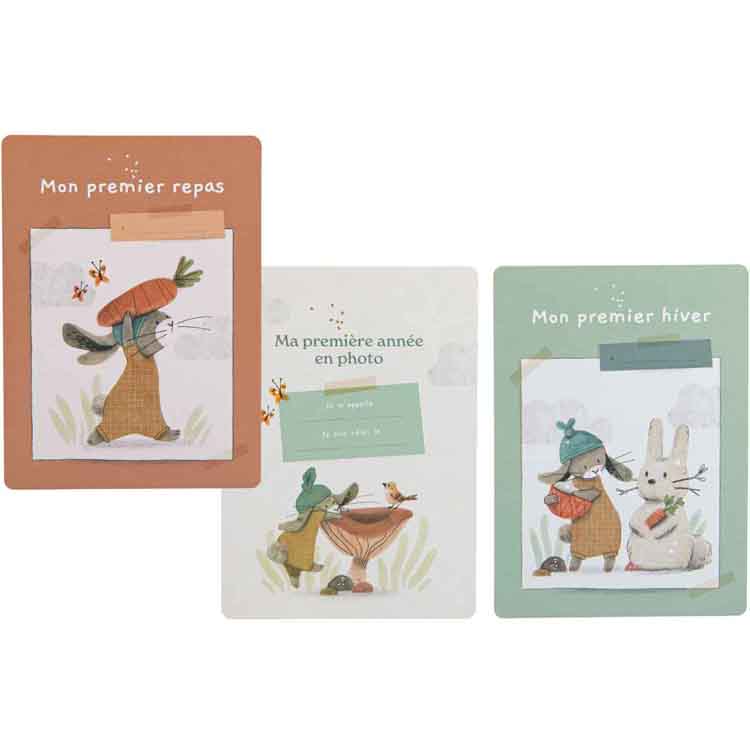 Cartes étapes Mes 12 premiers mois Trois petits lapins (30 cartes) (Moulin Roty) - Image 5