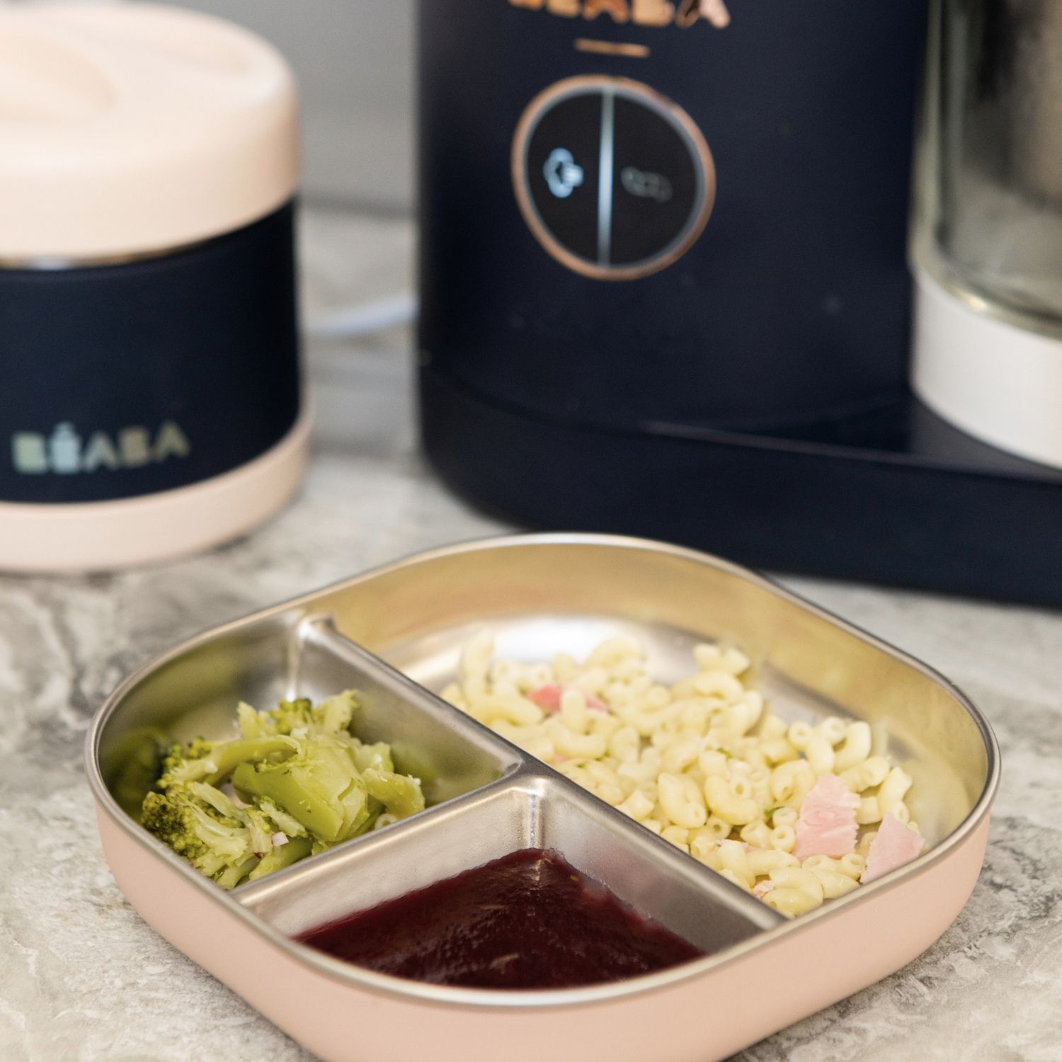 Béaba - Assiette compartimentée inox Barbe à papa