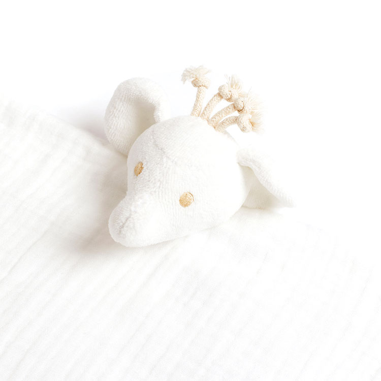 Doudou plat en coton bio éléphant  (30 x 30 cm) (Tartine et Chocolat) - Image 4