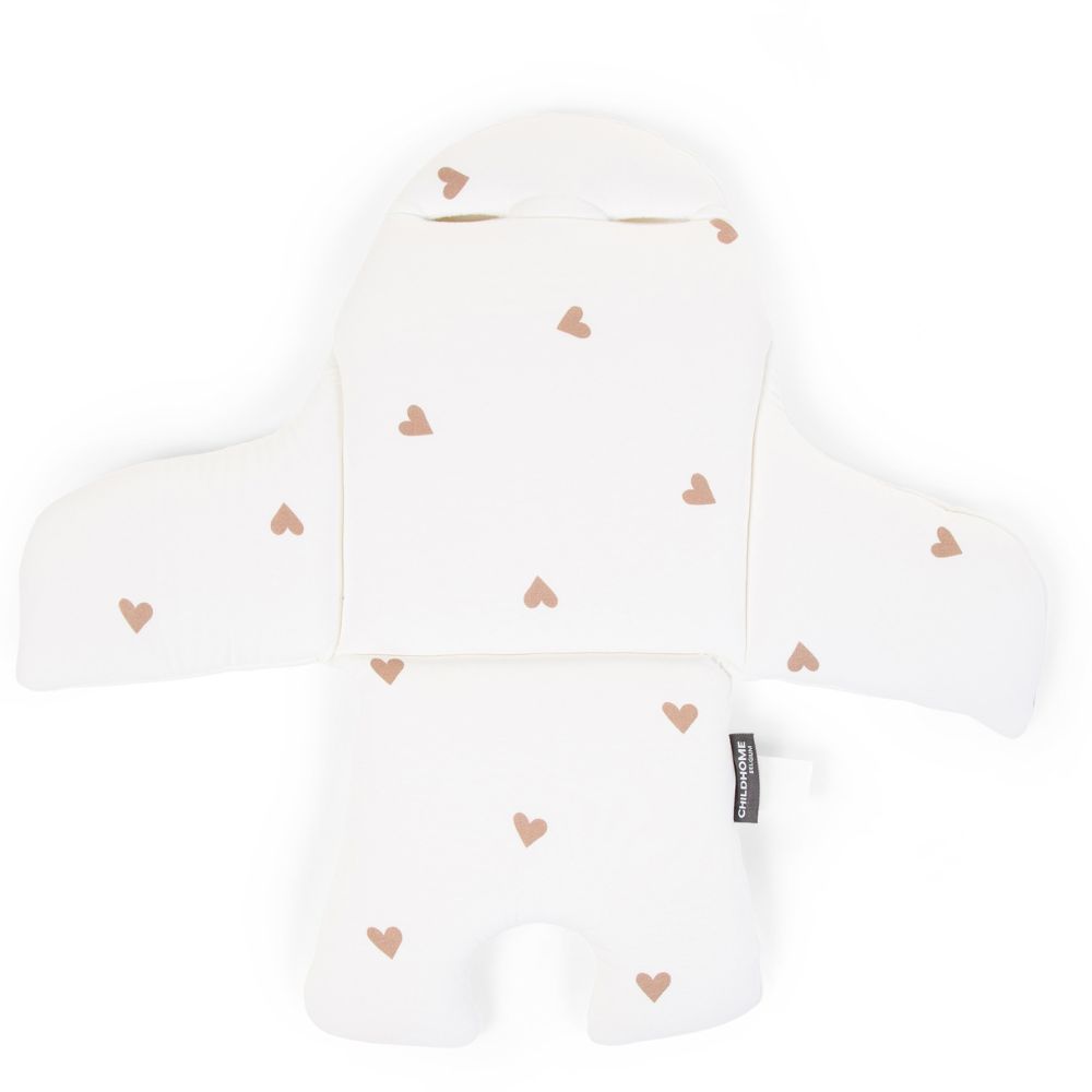 Coussin de chaise haute Evolu Jersey coeurs dorés (Childhome) - Image 5