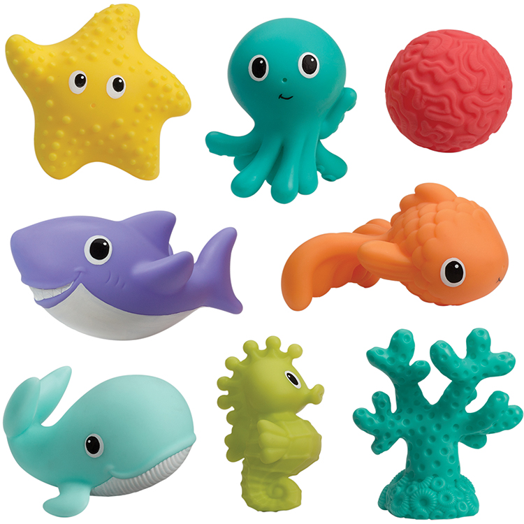 Coffret jouets de bain Aquarium (8 pièces) (Infantino) - Image 1