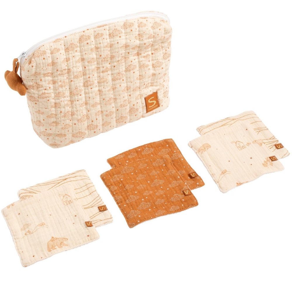 Trousse de toilette et 6 éponges Orsino