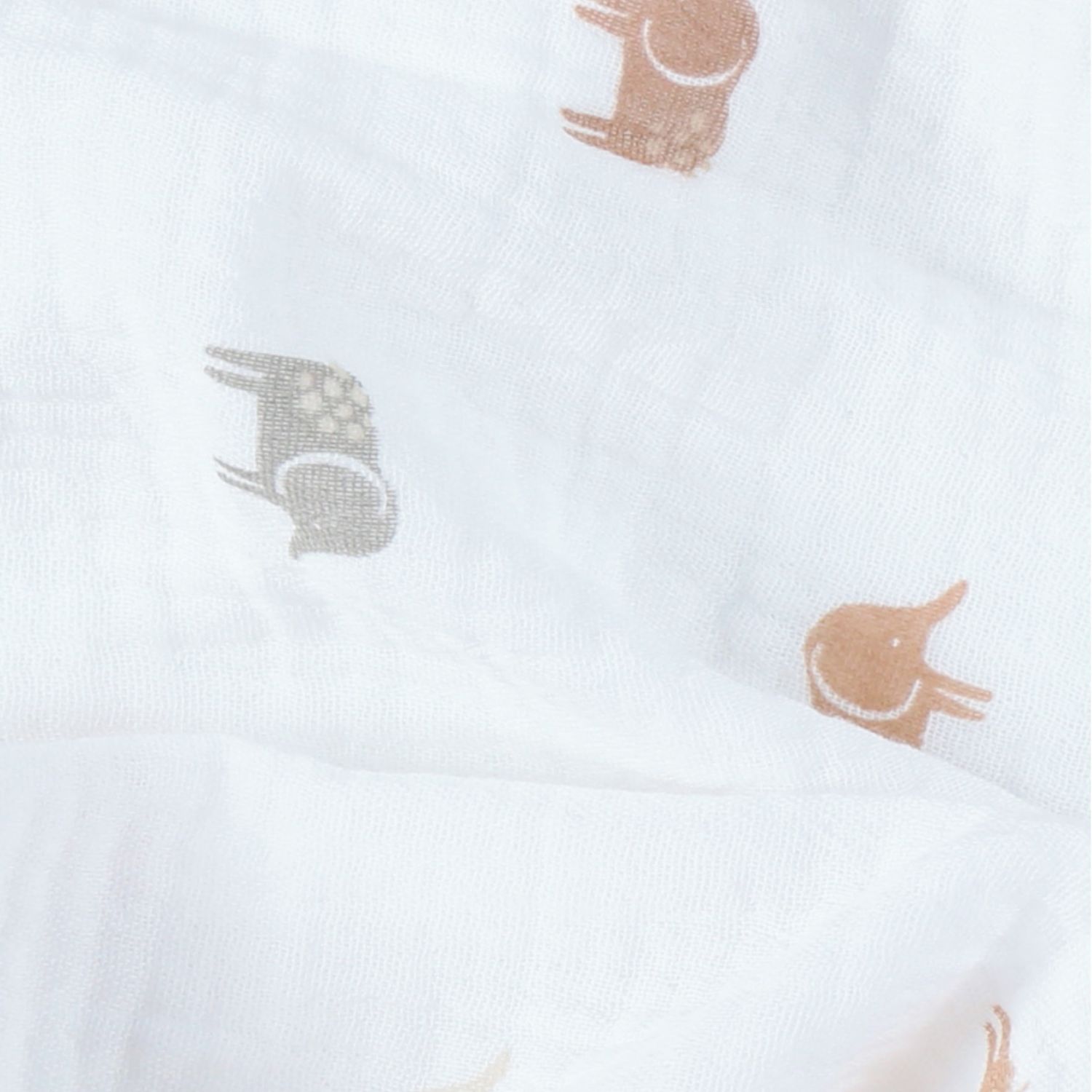 Lot de 3 langes en mousseline Eléphants (70x70 cm) (Noukie's) - Image 2