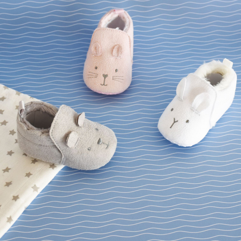 Chaussons gris (0-6 mois) (Doudou et Compagnie) - Image 2