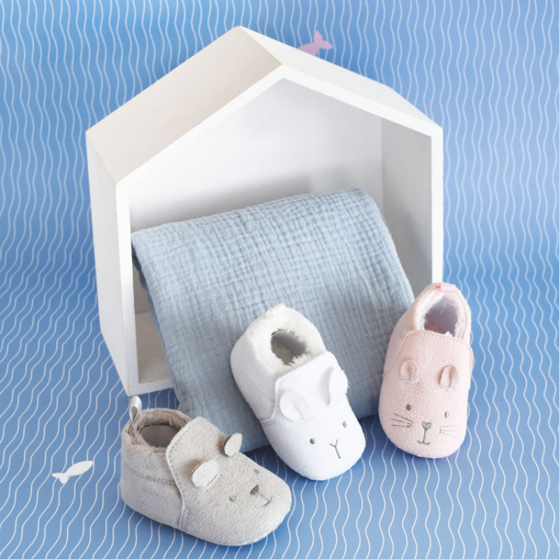 Chaussons gris (0-6 mois) (Doudou et Compagnie) - Image 3