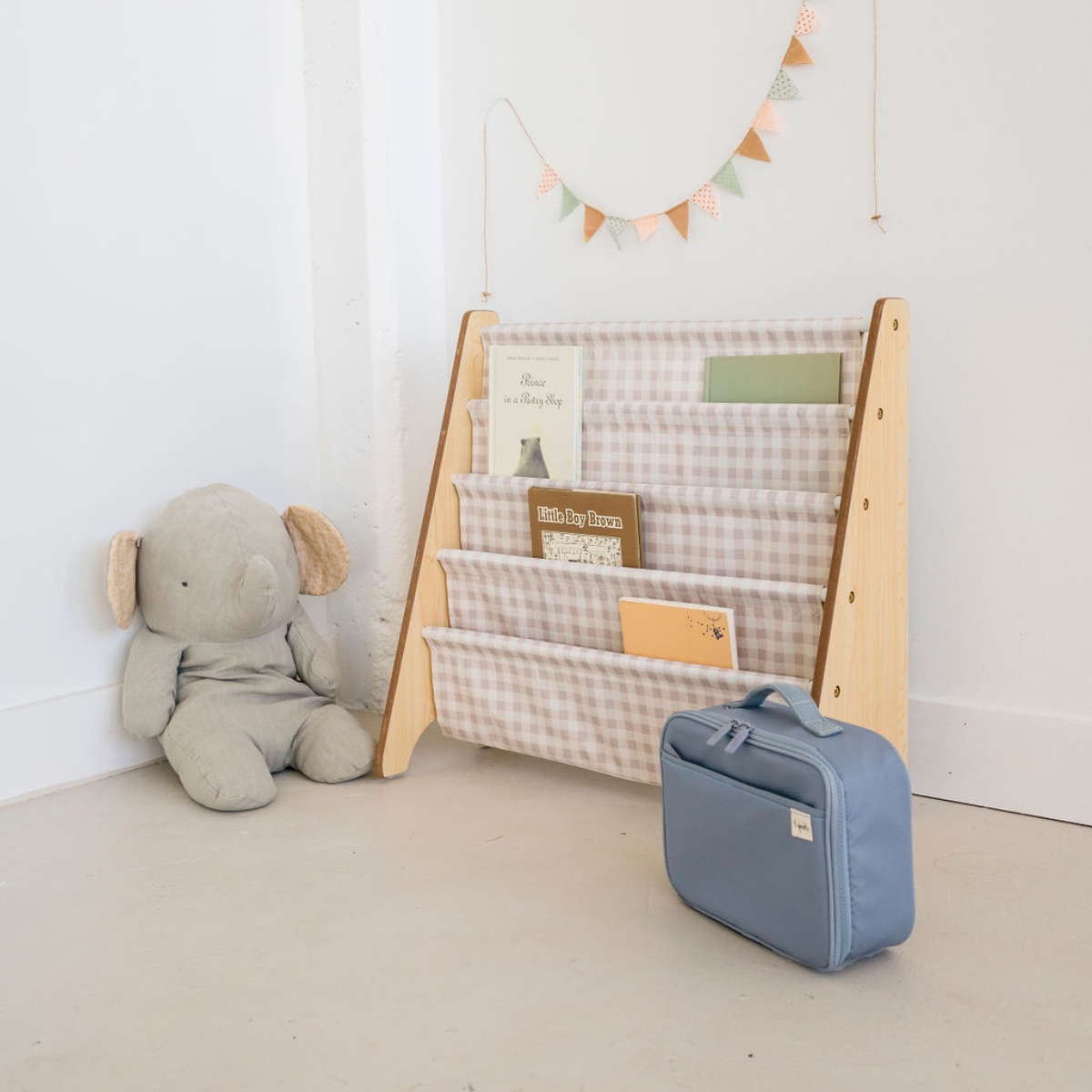 Bibliothèque en tissu recyclé Vichi beige (3 sprouts) - Image 1