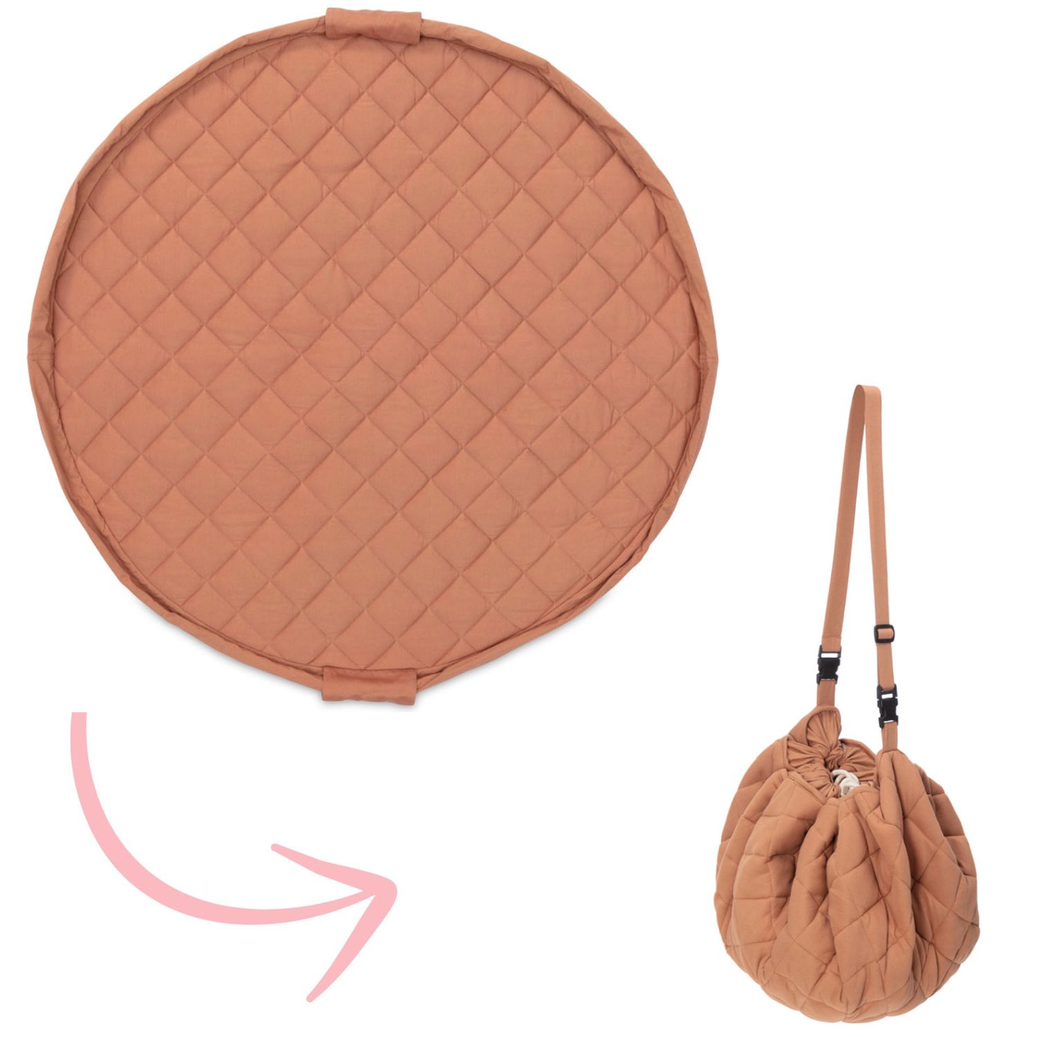 Play & Go - Tapis de jeu 2 en 1 Noomad Organic Soft Tawny Brown