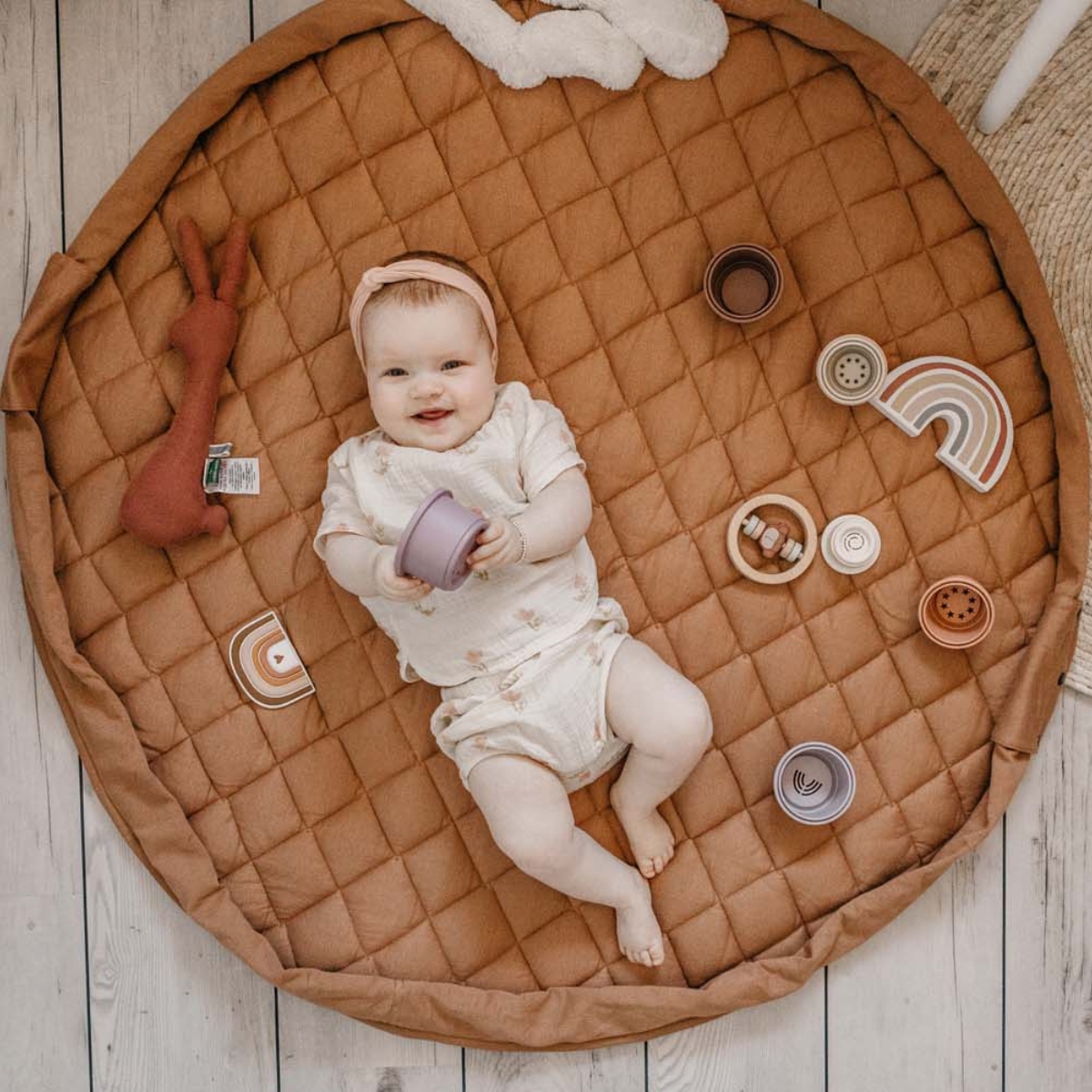 Tapis de jeu 2 en 1 Noomad Organic Soft Tawny Brown (Play & Go) - Image 1