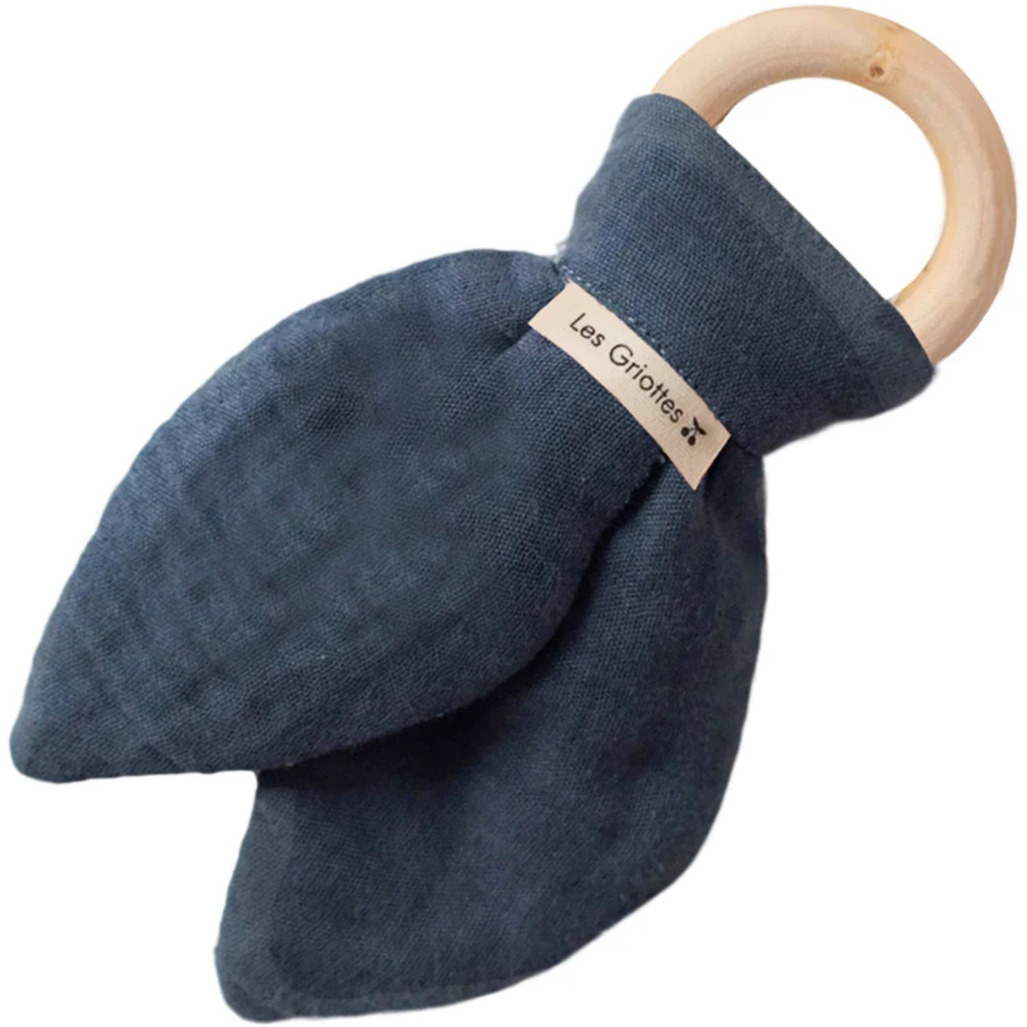 Anneau de dentition en bois Bleu pétrole