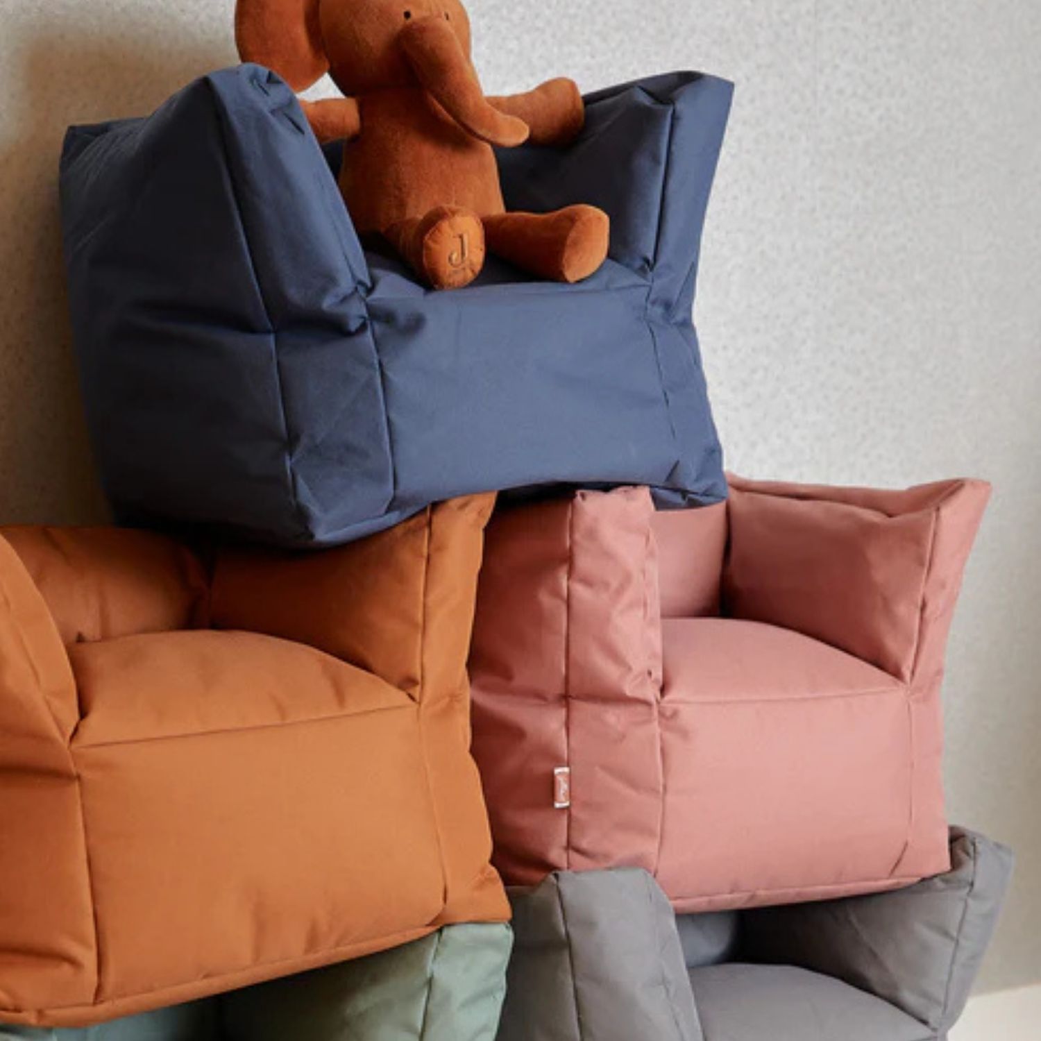 Fauteuil imperméable Bean bag mellow pink rose (45 x 40 x 36 cm) (Jollein) - Image 2