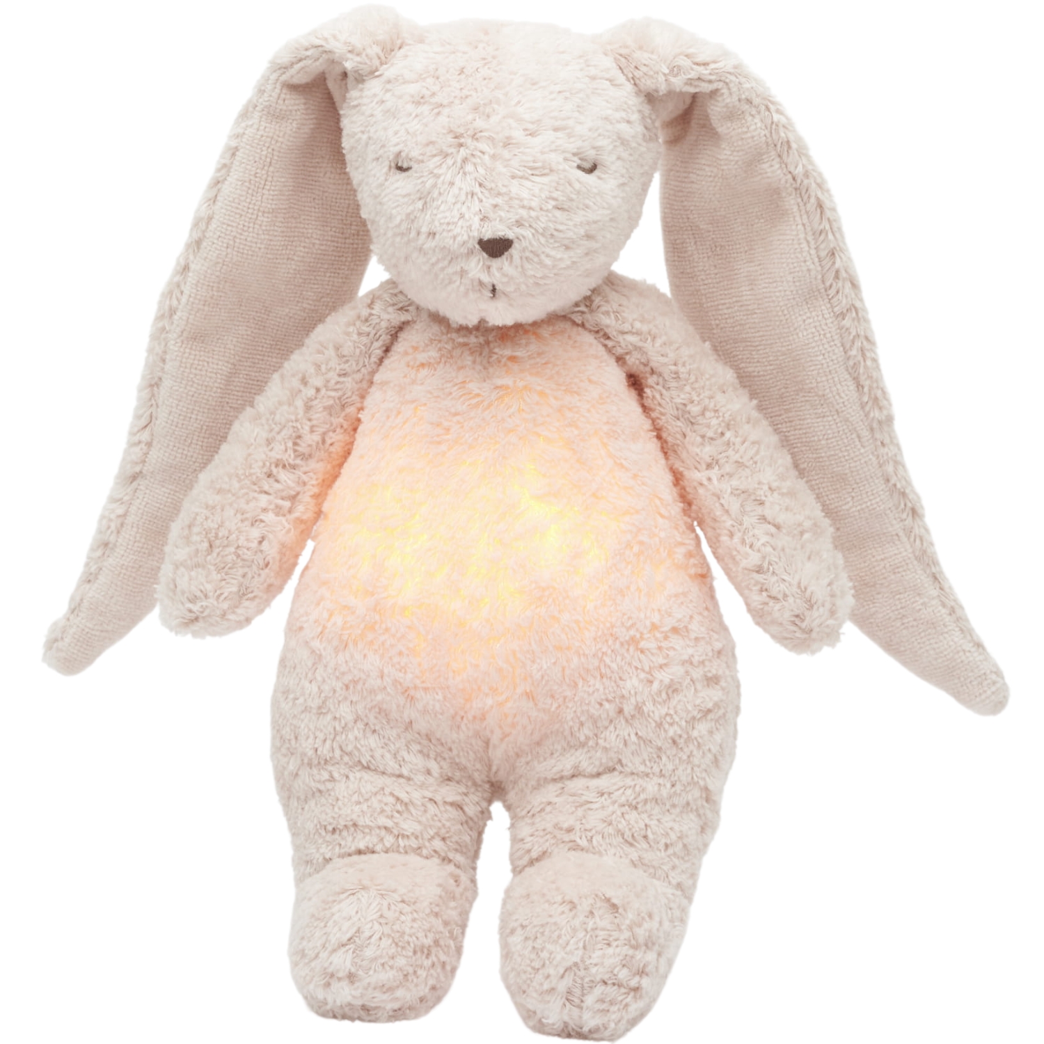Moonie - Peluche veilleuse lapin nature bio avec sons & lumières rose 2.0