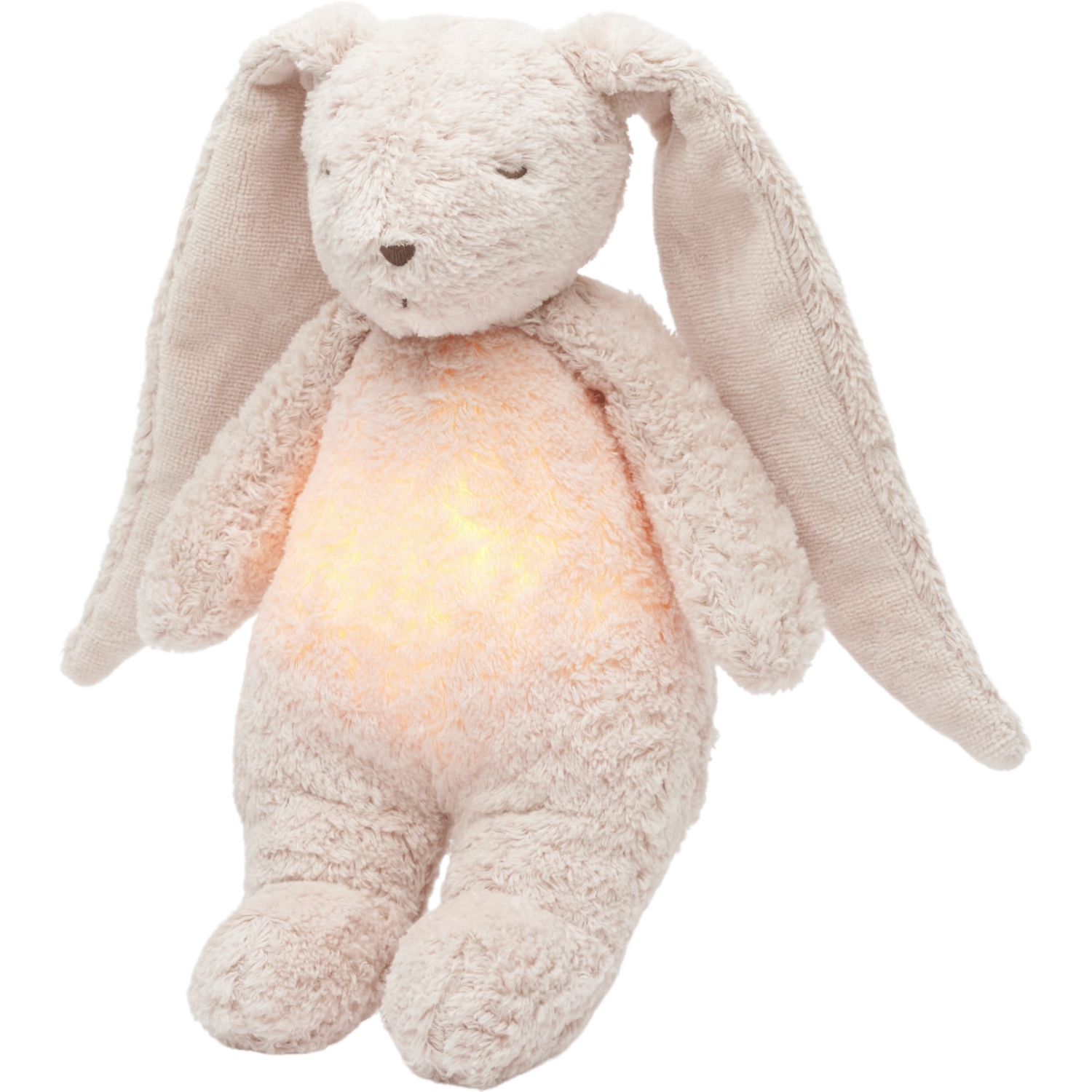 Peluche veilleuse lapin nature bio avec sons & lumières rose 2.0 (Moonie) - Image 1