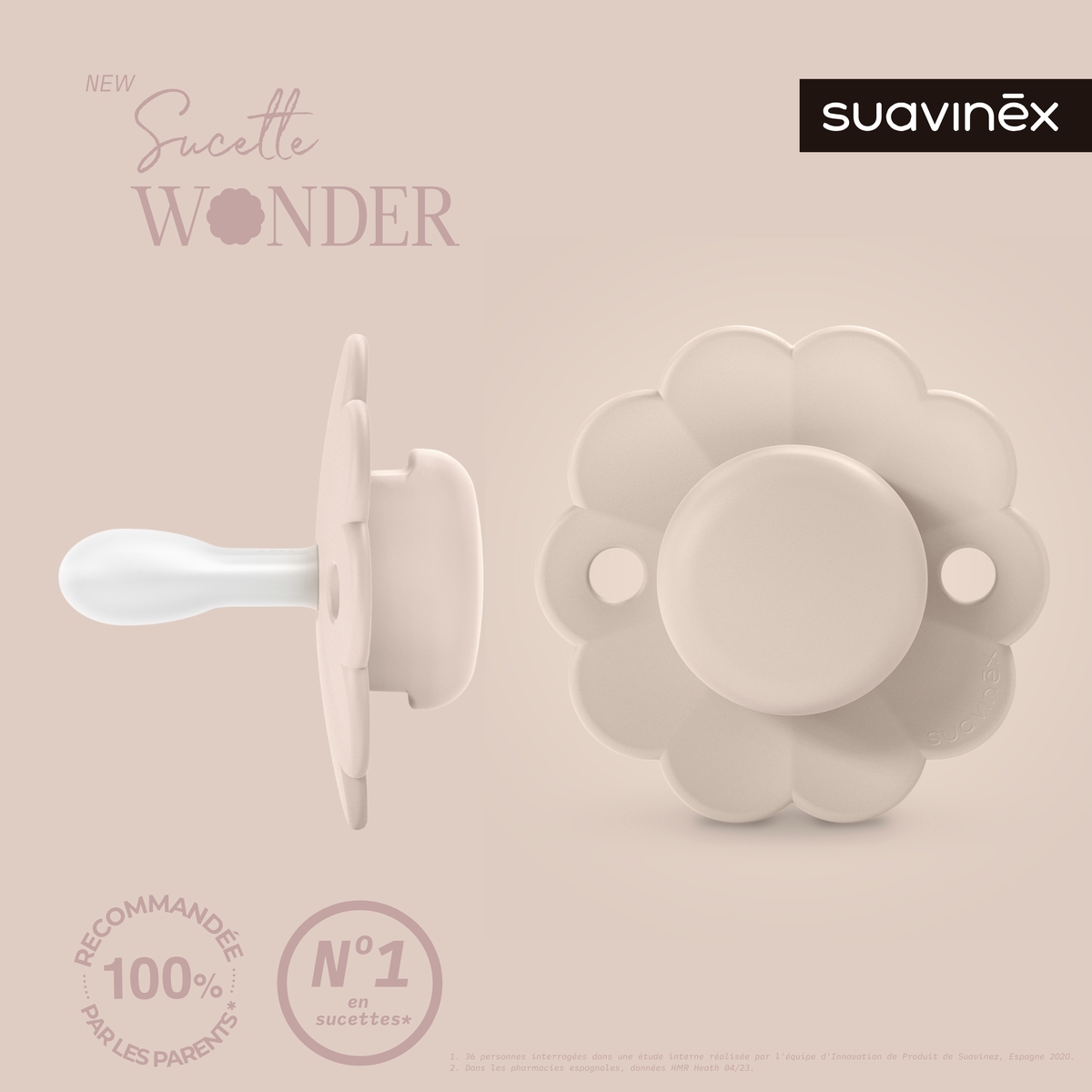 Sucette réversible SXPRO 0-6mois Wonder Mauve Chalk (Suavinex) - Image 2