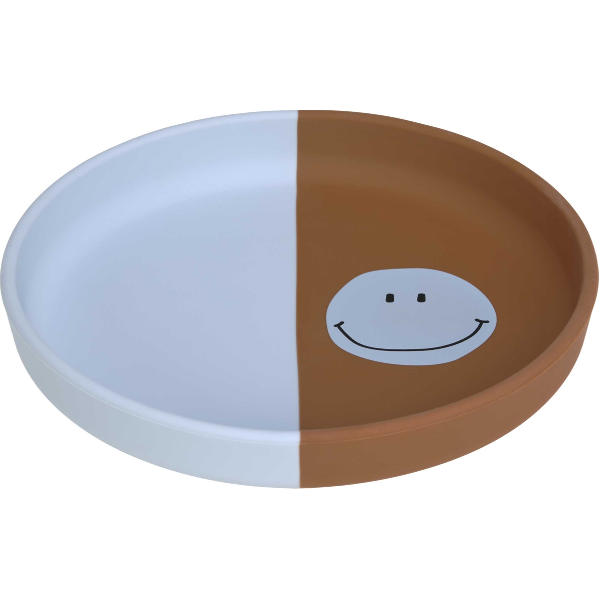 Assiette en silicone Happy Rascals Smile bleu ciel