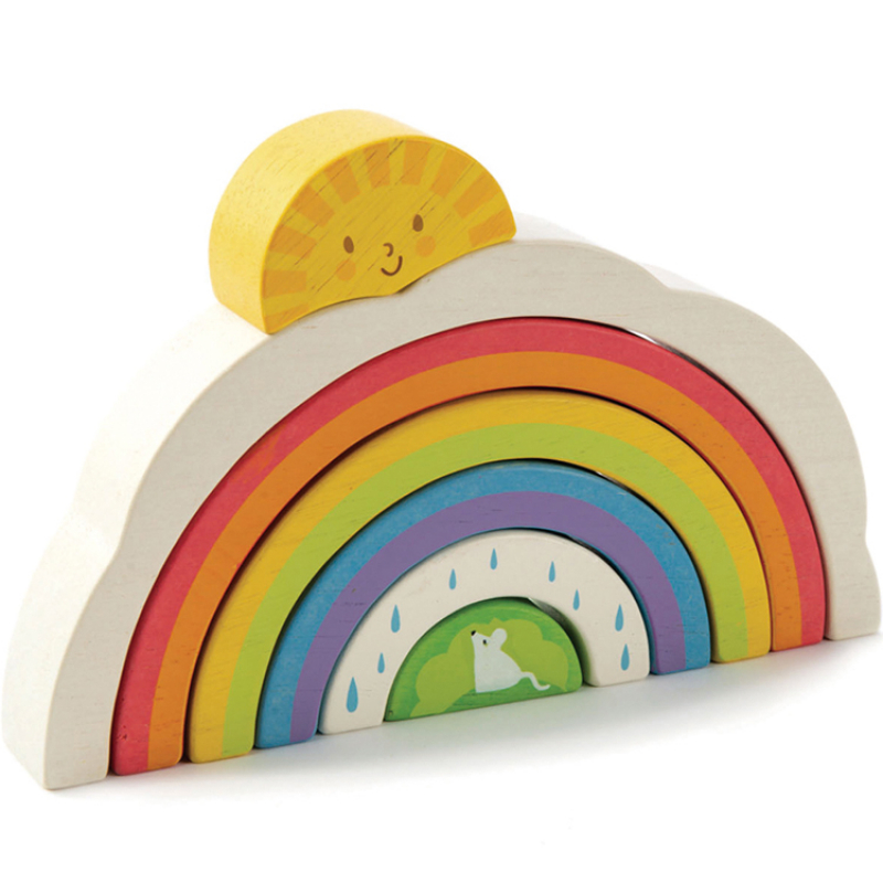 Arc-en-ciel à empiler en bois