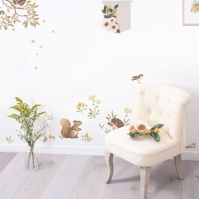Stickers Oh deer branches et moineaux (29,7 x 42 cm) (Lilipinso) - Image 2